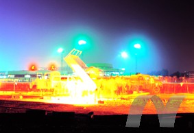 正在施工中的首都機場停機坪